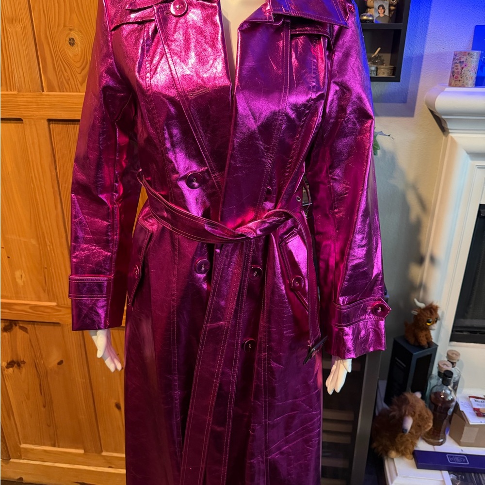 Glamorous Fuchsia Trench Coat